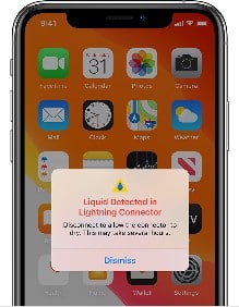 iPhone Liquid Detected Alert