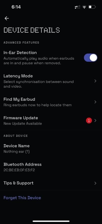 Nothing Earbuds Firmware Update